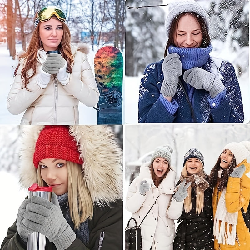 Women's Winter Touchscreen Gloves - Warm, Thickened & Plush Lined for Driving and Cycling | Stylish & Versatile for Cold Weather