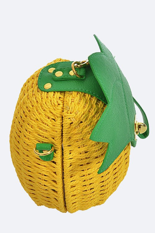 Iconic Pineapple Basket Weaved Swing Bag