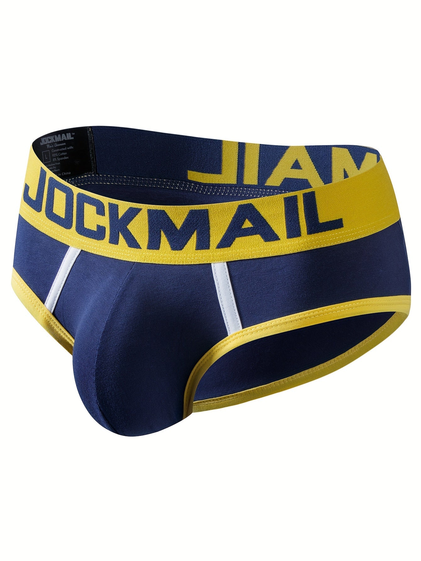 4 Pack JOCKMAIL Men's Fashion Low Waist Briefs, Sport Breathable Cotton Underwear, Daily Casual Home Shorts, Large Pouch Underpants