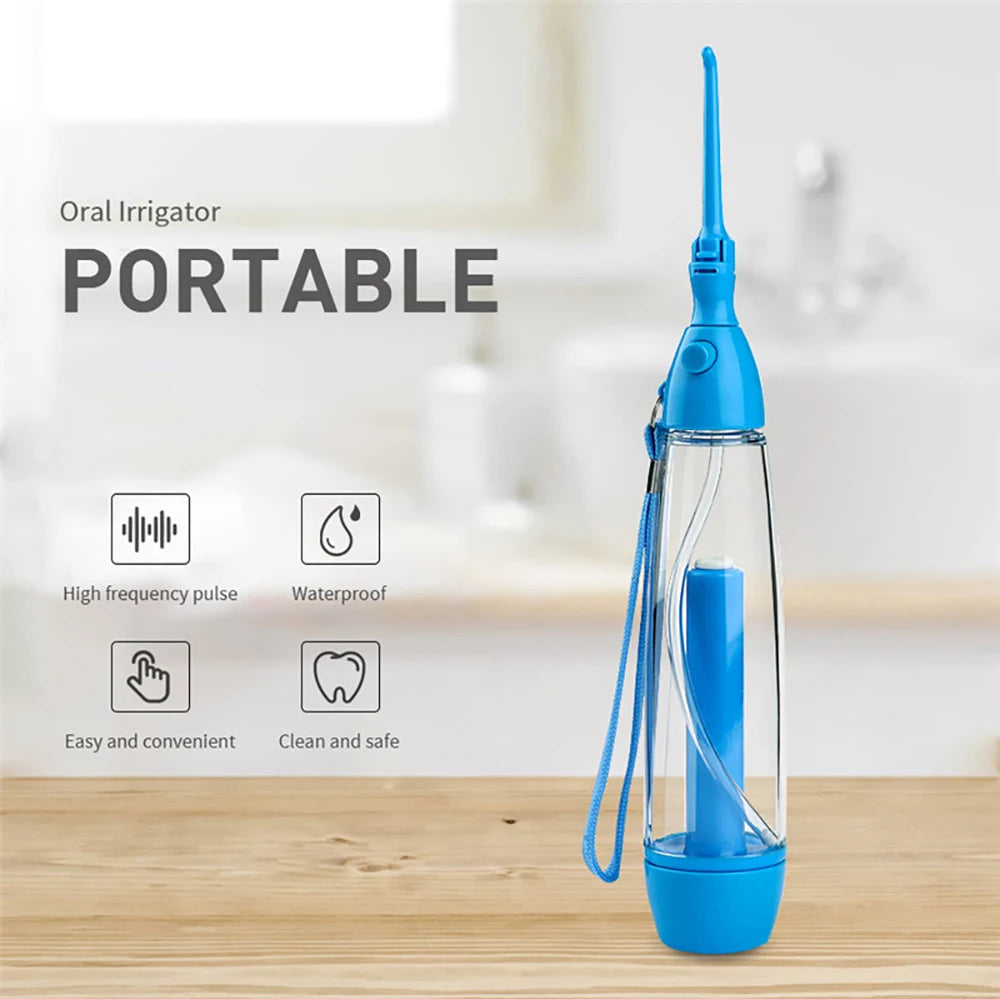 Portable Mouthwash Oral Irrigator Manual Inflatable Water Jet Dental 70ml Tank No Electric Travel Dental Irrigator Water Flosser