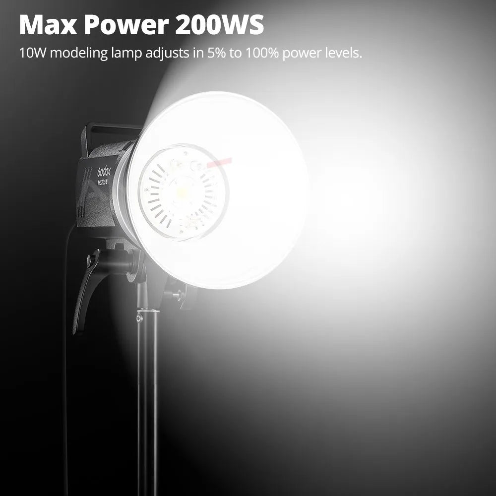 Godox MS300V LED Studio Flash Built-in 2.4G Wireless Receiver Lightweight Compact Bowens Mount LED Modeling Lam