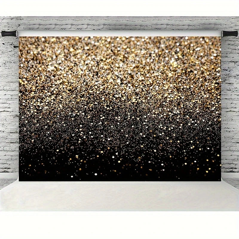 Luxurious Vintage Black & Gold Spotted Vinyl Backdrop - Chic, Durable & Perfect for Photography