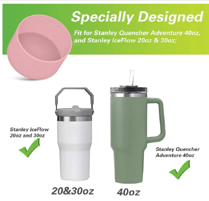 7.5cm Silicone Boot Bottom Sleeve Cover For Stanley 40oz Tumbler Cup Anti-Slip Stainless Steel Cup Thermos Cup Protective Cover