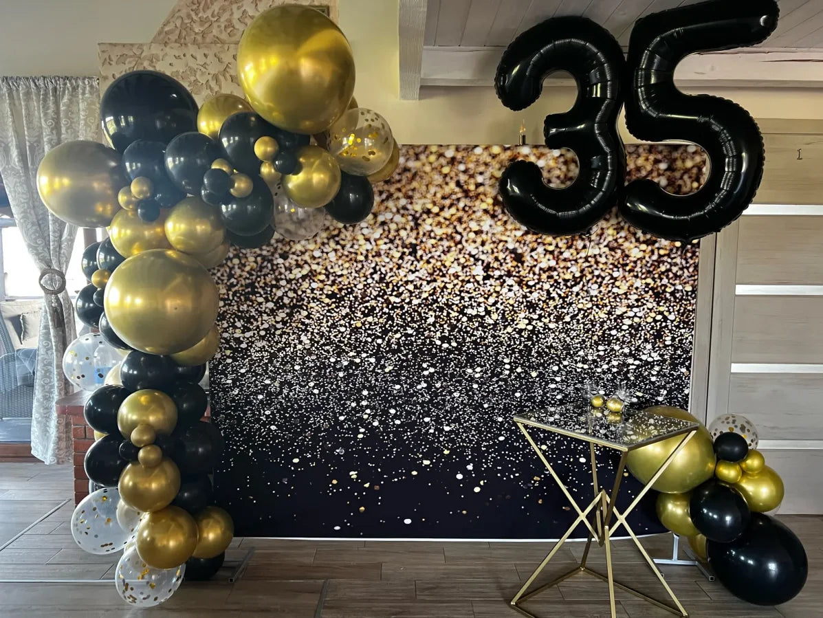 Dreamy Glitters Shiny Golden Photography Backgrounds Birthday Party Wedding Backdrops Decor Portrait Props