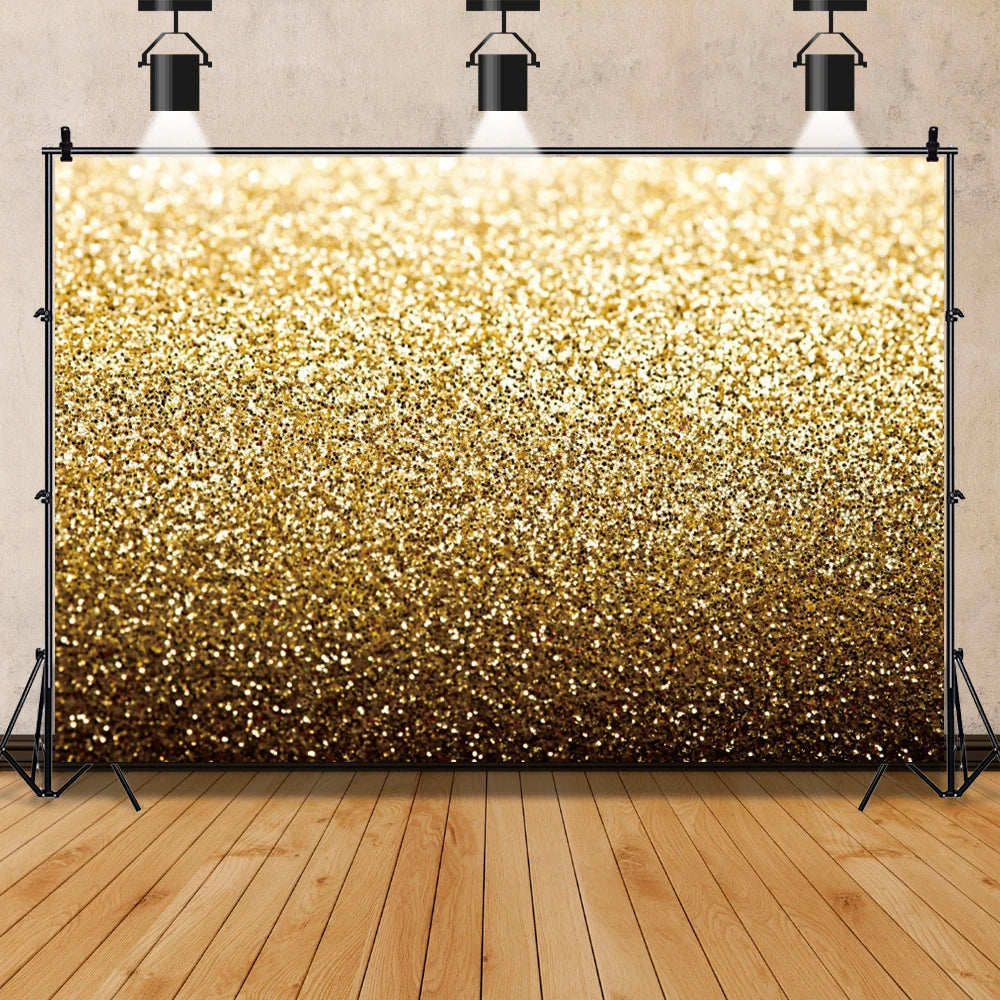 Dreamy Glitters Shiny Golden Photography Backgrounds Birthday Party Wedding Backdrops Decor Portrait Props