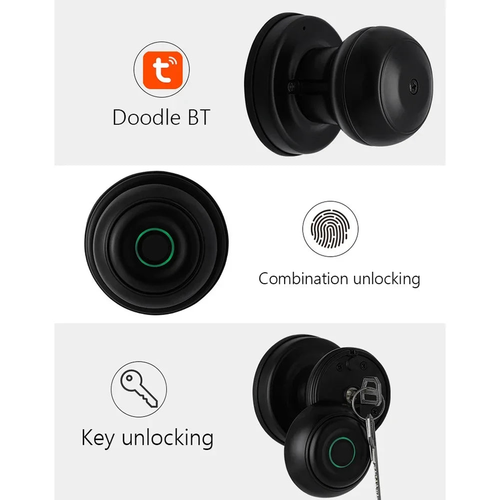 Tuya Smart Door Lock Smart Home Biometric Fingerprint Lock Bluetooth APP Control Electronic Locker Keyless Security Protection