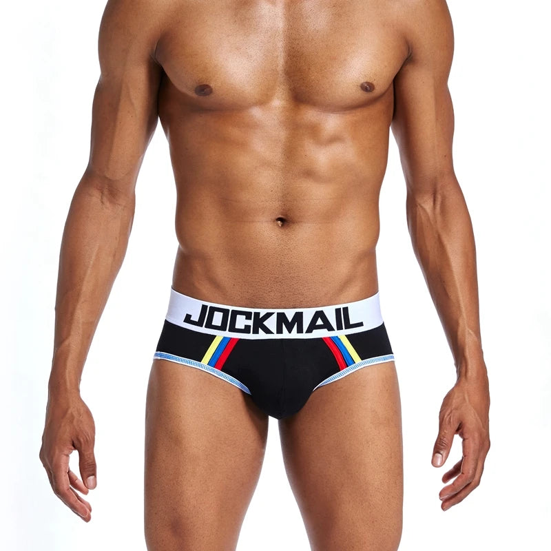 JOCKMAIL Brand Sexy Men Underwear Briefs U Convex Big Pouch Design Wonderjock Men Cotton Briefs Gay Underwear Push Up