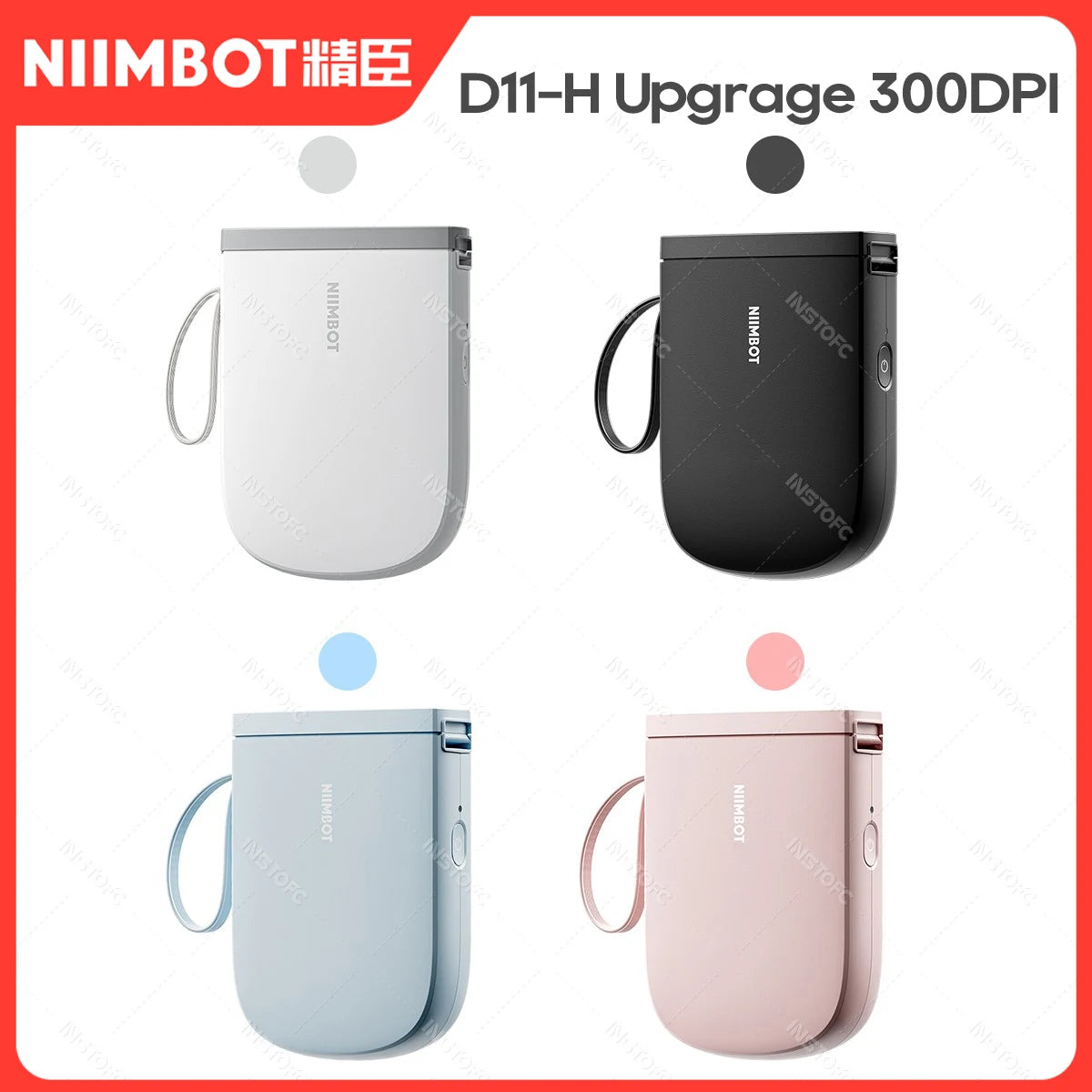 300dpi Niimbot D11 D110 Label Printer Upgrade D11H Mini Portable Thermal Adhesive Sticker Barcode Bluetooth Printing Inkless Use