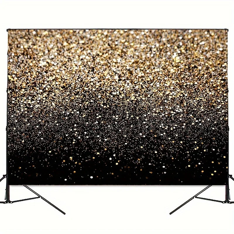 Luxurious Vintage Black & Gold Spotted Vinyl Backdrop - Chic, Durable & Perfect for Photography