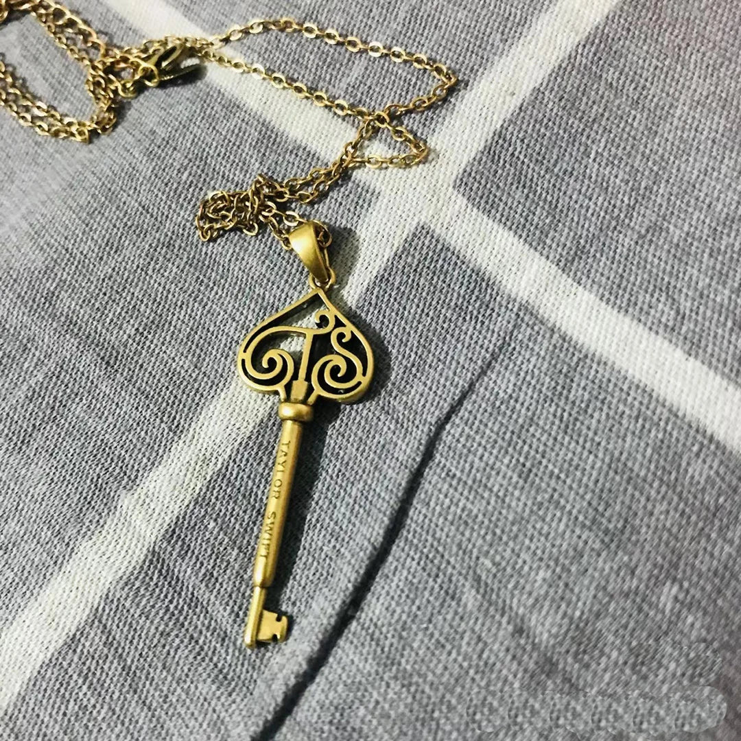 Taylor Music Peripheral Series Fearless Vintage Key Necklace for Men and Women, Comes with Signature Box