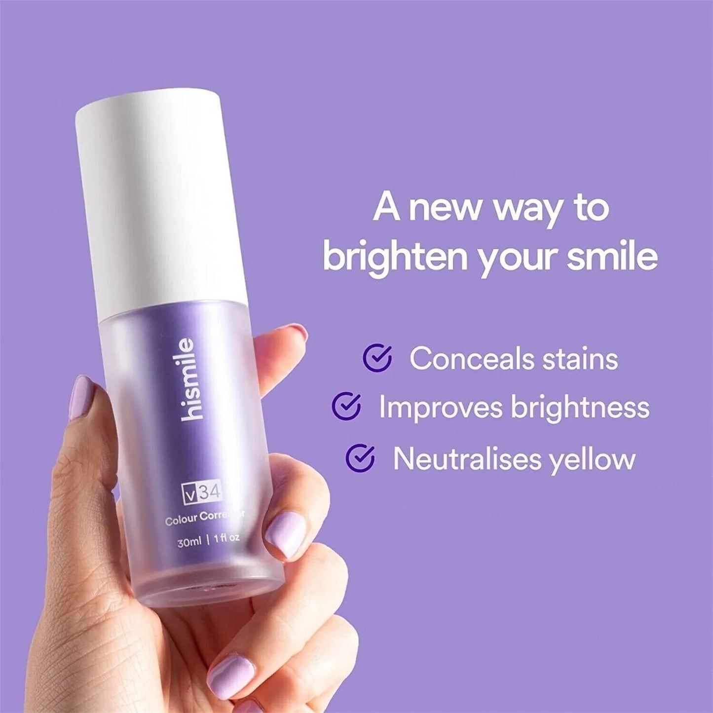 Hi Smile Purple Toothpaste for Teeth Whitening, Purple Toothpaste, White Teeth, Toothpaste For Pain Sensitive Teeth, Teeth Whitening Toothpaste