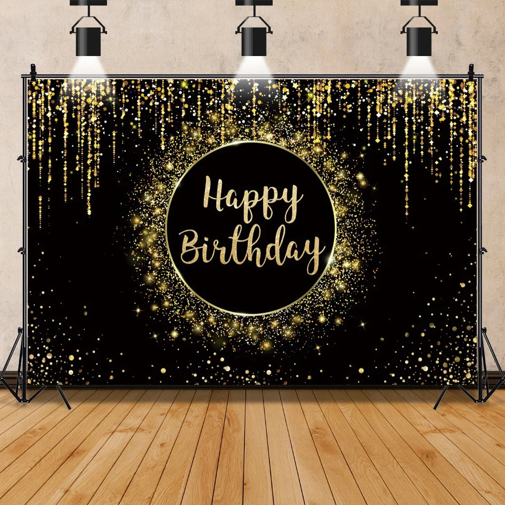 Dreamy Glitters Shiny Golden Photography Backgrounds Birthday Party Wedding Backdrops Decor Portrait Props