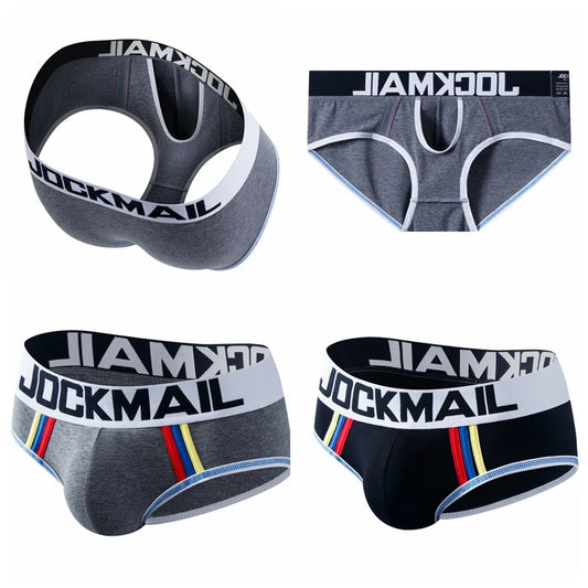 JOCKMAIL Brand Sexy Men Underwear Briefs U Convex Big Pouch Design Wonderjock Men Cotton Briefs Gay Underwear Push Up