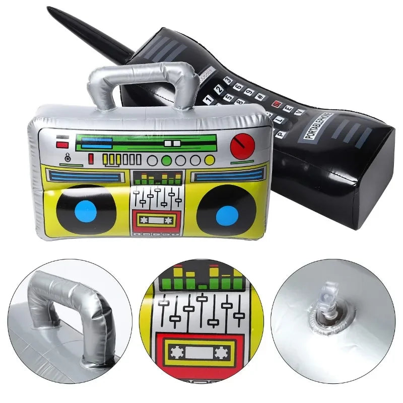 Inflatable Rock Star Party Favor Inflatable Boom Box Mobile Phone Guitar Party Props for Party Decorations Balloon