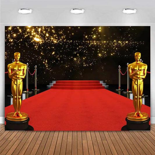 Movie Night Red Carpet Stage Vip Photography Backdrop Birthday Party Decoration Banner Poster Background Photo Booth