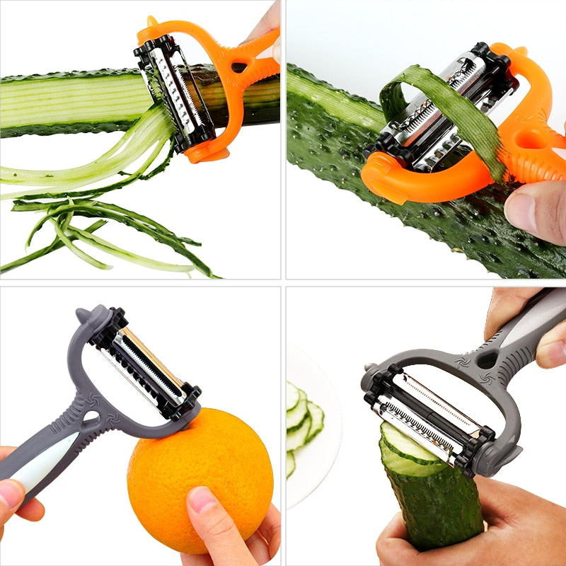 Pelador de patatas multifuncional, pelador de verduras giratorio de 360 ​​grados, cortador de melón, rallador, utensilio de cocina, accesorios de cocina 